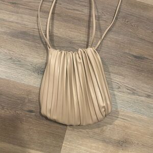 Small Pleated Vegan Leather Crossbody